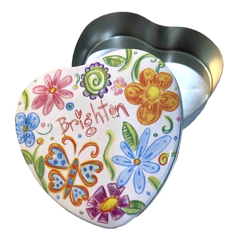 Brighton Heart Shaped Tin Jewelry Keepsake Gift Box Collectible Metal Container
